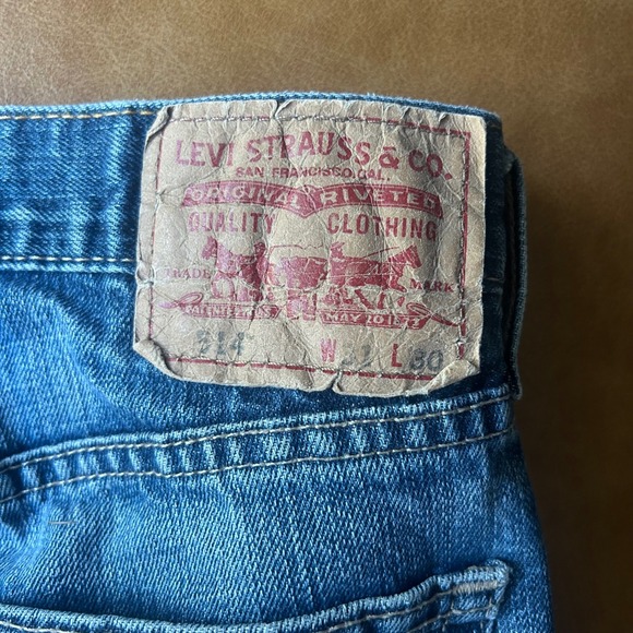 Levi's 514 Jeans Slim Straight Leg Distressed Denim Blue Size 31x30 - Picture 7 of 8